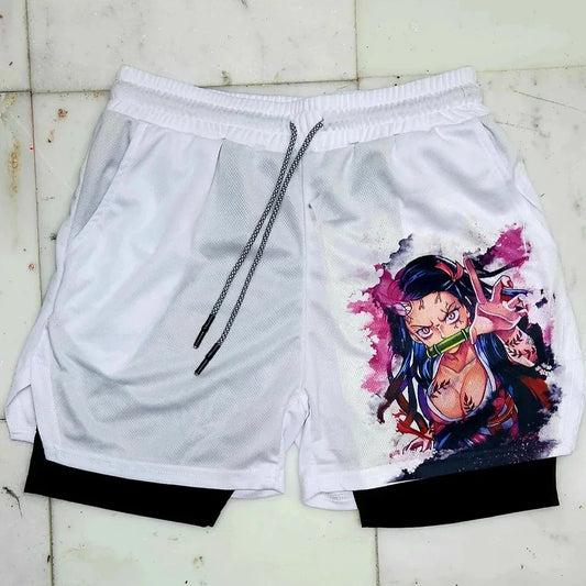 2 in 1 Anime Gym Shorts